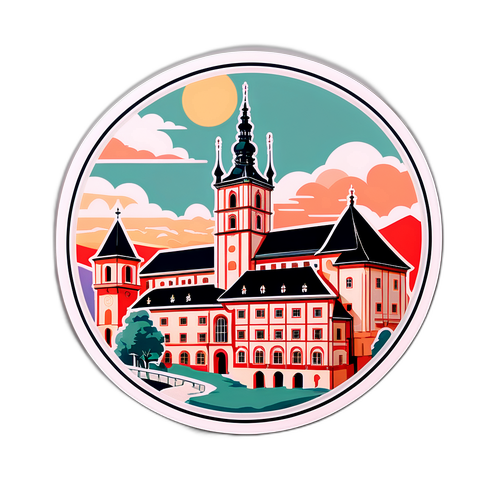 Návrh samolepky s prvky historie Uherského Hradiště