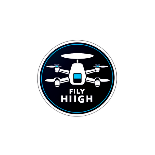 Minimalistische drone illustratie met 'Fly High'