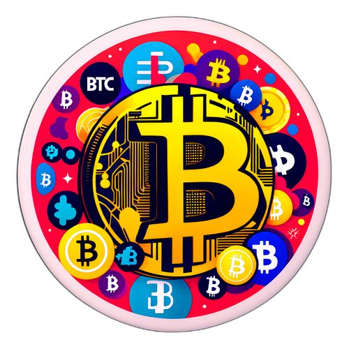 Bitcoin Sembolleri ve BTC Alanı Grafik Teması