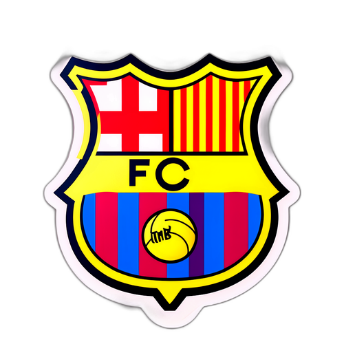 Sticker de la ciudad de Barcelona con el logo del FC Barcelona
