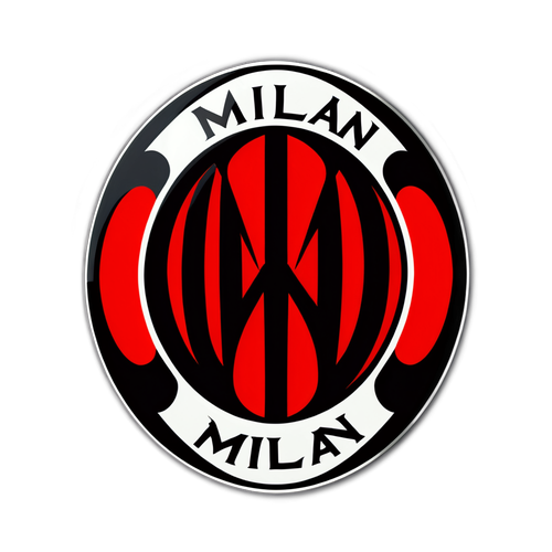 Projekt naklejki sportowej z emblematem AC Milan