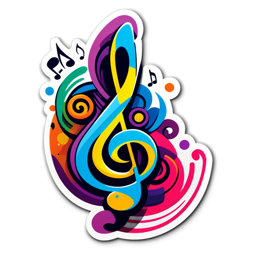 Sticker na Inspirado ng mga Nota ng Musika