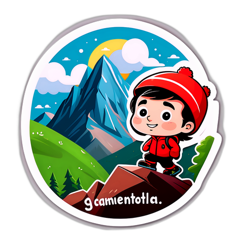 Caricatura di Mattia Debertolis in Montagna