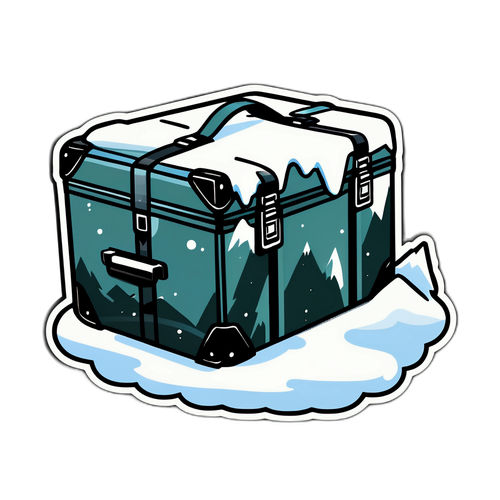 Coole Skizze einer Frachtasche mit Schneelandschaften