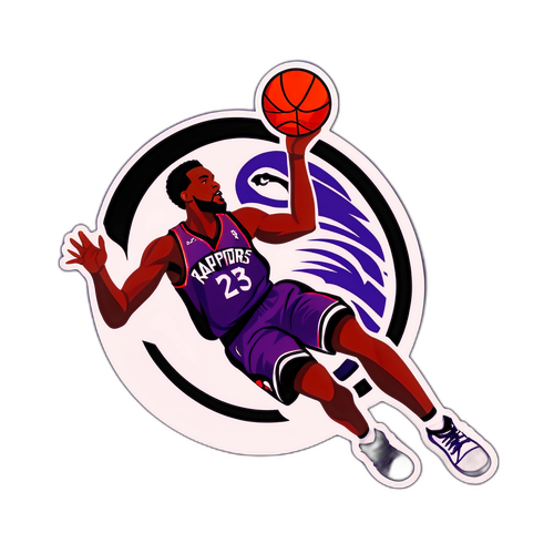 Autocollant d'un joueur de basketball en train de dunker