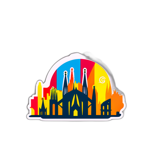 Minimalistický design barcelonského panoramatu