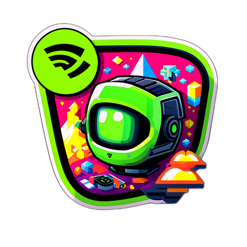 Ilustrasi Permainan Retro dengan Logo Nvidia