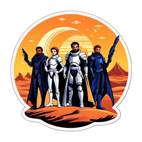 Dűne 2 Karaktereinek Fantáziával Teli Illusztrációja