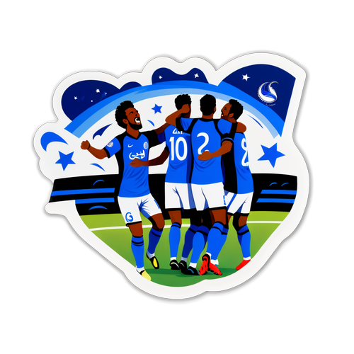 Stiker Pemain Al-Hilal Merayakan Gol