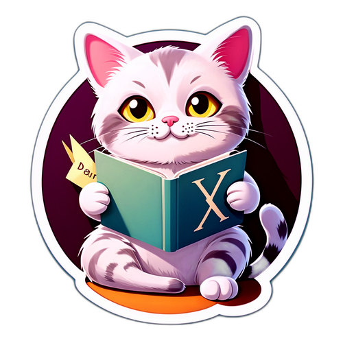Chú Mèo Dễ Thương Đọc Thư