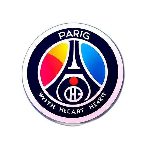 Logo PSG trên nền màu sắc rực rỡ