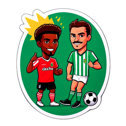 Ілюстрація матчів між Атлетіком та Ельче в коміксному стилі