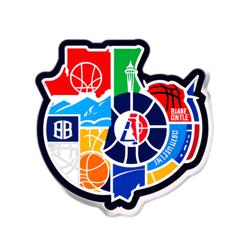 NBA 團隊標誌與比賽場館地圖貼紙