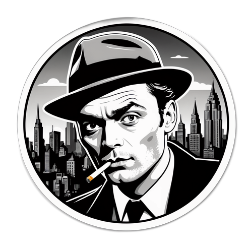 Vintagefilm Noir Sticker av Jude Law