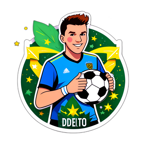 Adesivo Giocoso di Edin Dzeko con il Trofeo