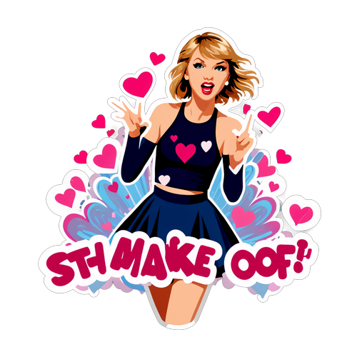 Scopri il Magico Mondo di Taylor Swift: Cuori e "Shake It Off!" in un Stickers Dallo Stile Unico!