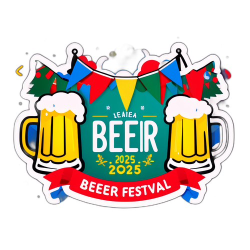 Pegatina Festiva del Festival de Cerveza 2025