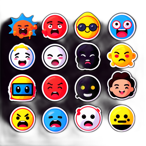 Sticker ya Kichekesho Inayoonyesha Mifumo Mbalimbali ya Video za Virusi