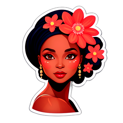 Oya Başar'ın Yüz Hatları ve Zarif Bir Çiçek