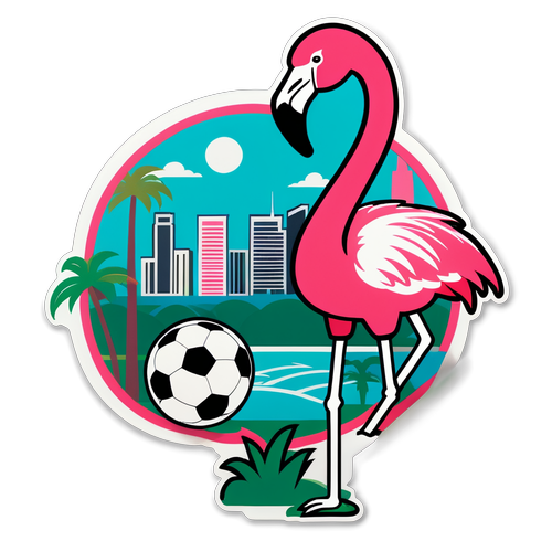 Sticker ya Inter Miami na Flamingo