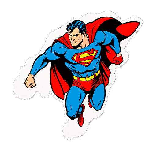 Retro Superman Flight Sticker