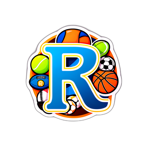 Estilong Letra 'R' na may Iba't Ibang Motif ng Isports