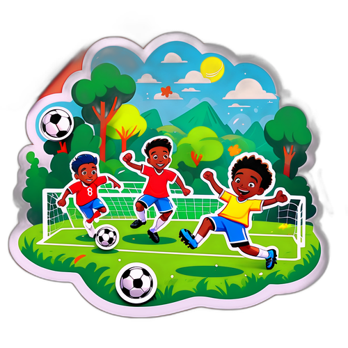 Adegan Lapangan Sepak Bola yang Ceria