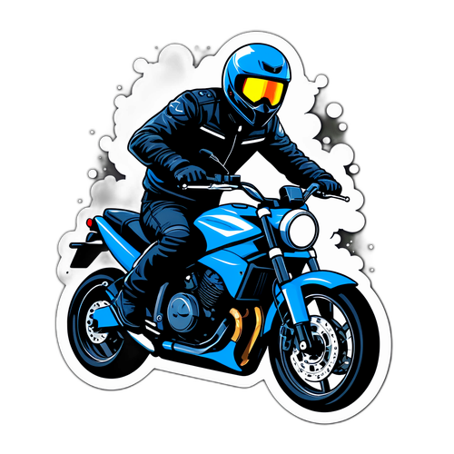 Motocyklista w realistycznym stylu