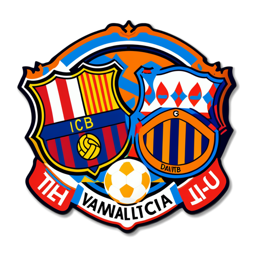 Sticker de la fecha del partido entre Valencia y Barcelona