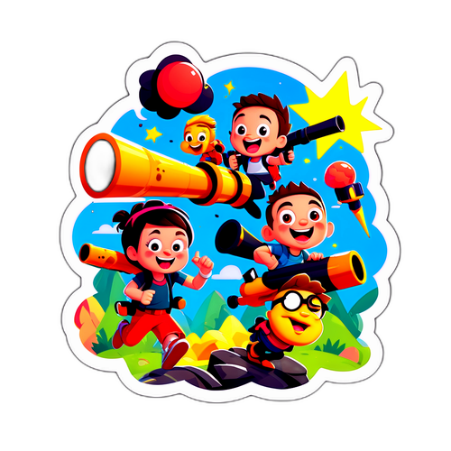 Rolig Bazookasticker med Tecknade Karaktärer