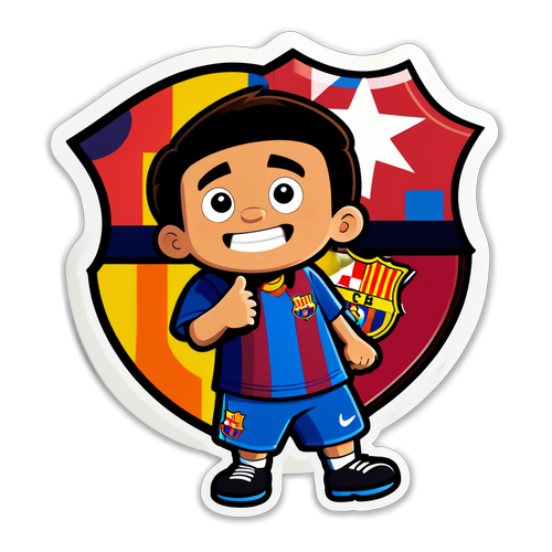 Stiker Kartun Pertandingan Ramah FC Barcelona dan Valencia