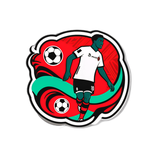 Sticker Bertema Bola Sepak Menggabungkan Logo Flamengo dan Santos