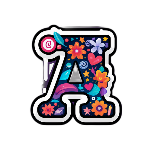 Những hình dán chữ "A" hình trái tim và hoa sáng tạo