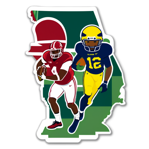 Alabama vs Michigan Football Match Sticker