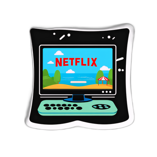 Thiết kế nhãn dán Netflix với biểu tượng ghi chú