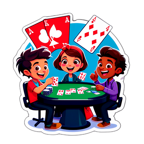 Sticker di una scena di poker animata ispirata a 'Molly's Game'