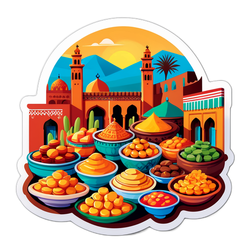 Widok Maroka z kolorowymi bazarami