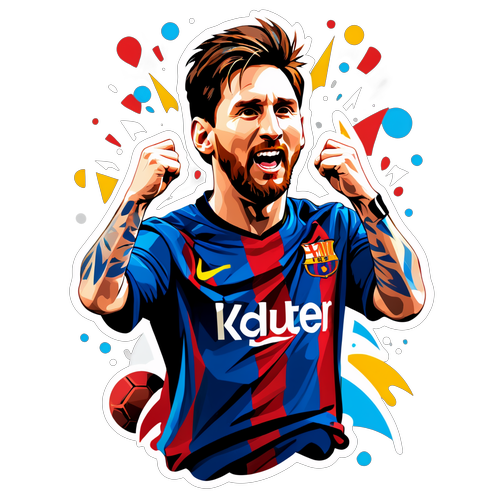 Messi's Legendary Celebration: The Iconic Sticker Every Fan Needs!