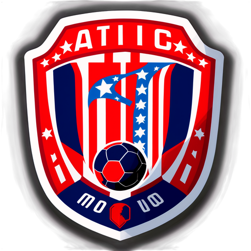 Nhãn dán Atletico Madrid với logo và màu sắc đặc trưng