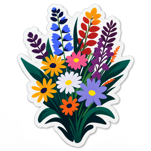 Sticker cu un buchet de flori sălbatice