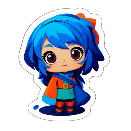 Charming Blue-Haired Character