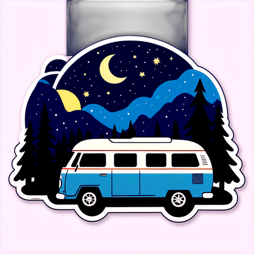 Cozy Camper Van Under Starry Night Sky