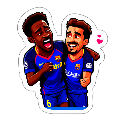 Смешные персонажи с матчей между Челси и Барселоной, показывающие их эмоциональные моменты