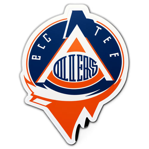 Autocollant mettant en vedette le logo des Oilers d'Edmonton avec une touche artistique et le slogan 'Fiers de notre équipe !'