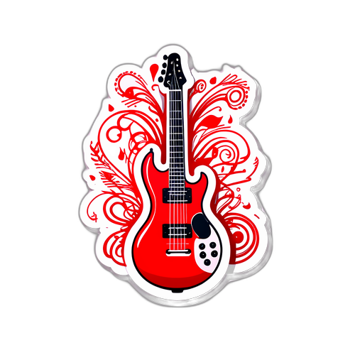 레드 와이어의 음악 요소로 가득찬 화려한 스티커