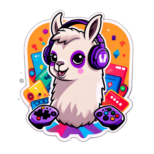 Sticker z Llamą Gamerem