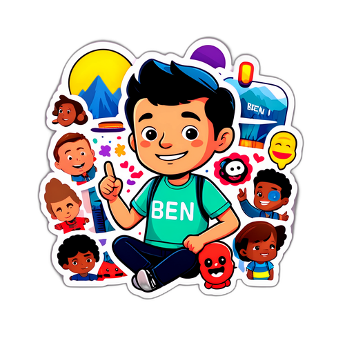 本·謝爾頓可愛趣味場景貼紙