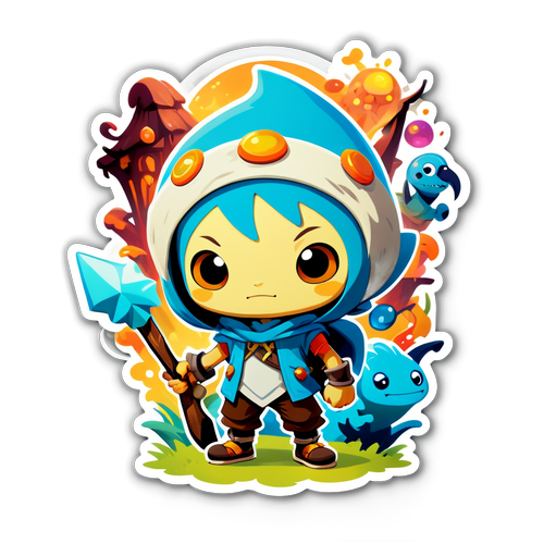 Schattige Dofus-personage in een magische wereld