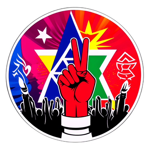 Autocollant activiste pour le boycott d'Israël au Eurovision 2026