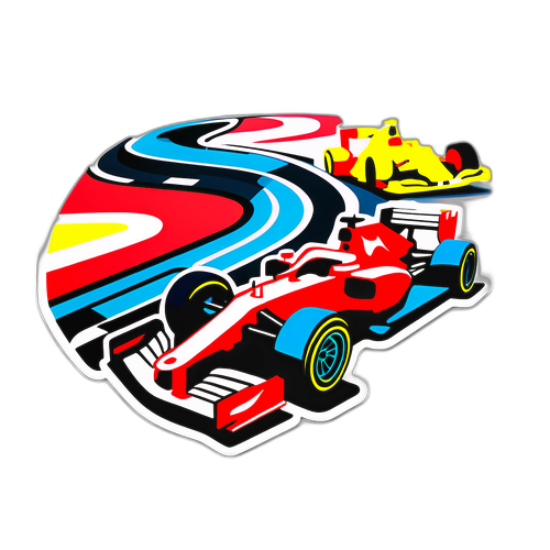 Elegantes Design für Formel 1 mit Rennwagen und Rennstrecke